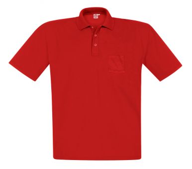 Polo-Pique with chest pocket red 